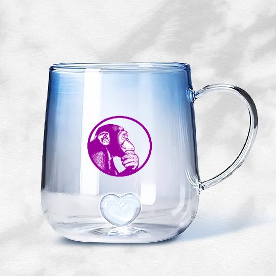 Think of monkey chimpanzee Gradient Glass Mugs