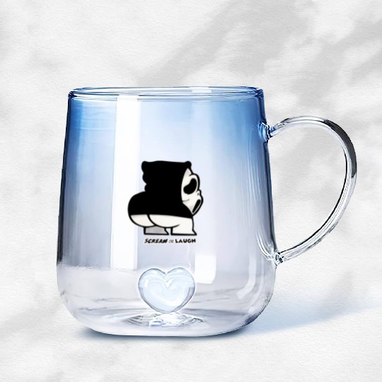 Ghost creature scream or laugh Gradient Glass Mugs