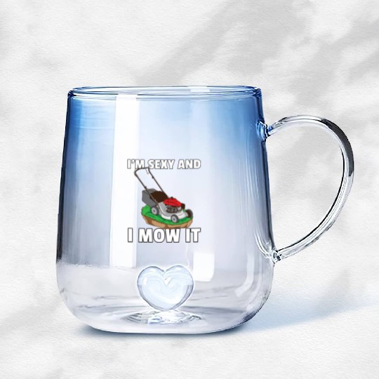 lawn mowing lawn mower garden gardener Gradient Glass Mugs
