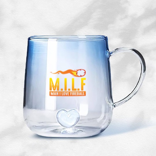 MILF Man I Love Fireball Funny ambiguous Gradient Glass Mugs