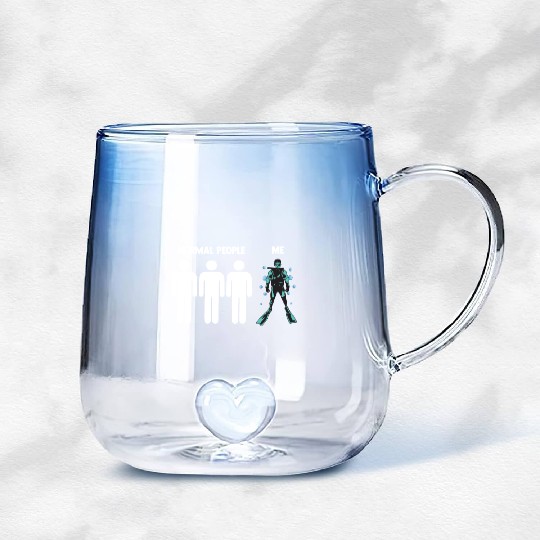Scuba Diving Normal People Me Gradient Glass Mugs