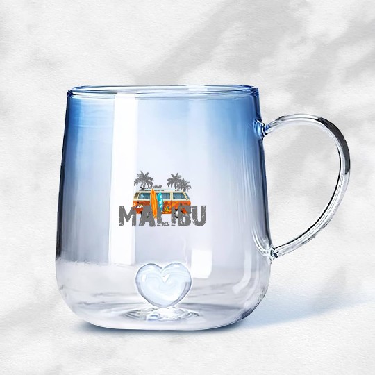 Malibu Surfing Gradient Glass Mugs