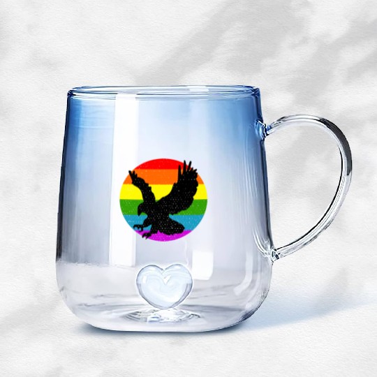 Rainbow Hawk Gradient Glass Mugs