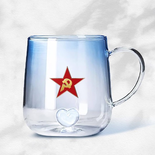 Hammer and sickle Gradient Glass Mugs