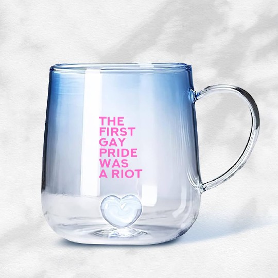 The first gay pride was a riot - Gay Pride LGBT Gradient Glass Mugs