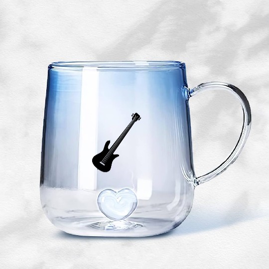 Bass Guitar Gradient Glass Mugs