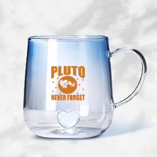 Pluto Never Forget Gradient Glass Mugs