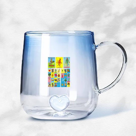 Loteria Mexican Gradient Glass Mugs