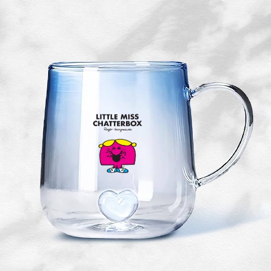 Mr Men Little Miss Chatterbox Gradient Glass Mugs