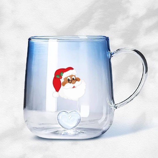 Santa Claus Gradient Glass Mugs