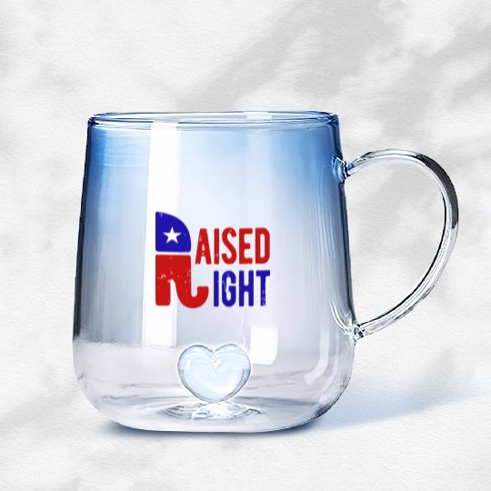 Raised Right Proud Republican Elephant Logo Usa Gradient Glass Mugs