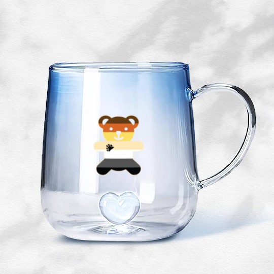 Bear Brotherhood Flag Bear Gay Pride graphic Gradient Glass Mugs