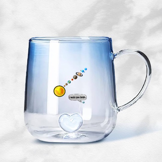 Funny Pluto and Solar System Space Science Gift Gradient Glass Mugs