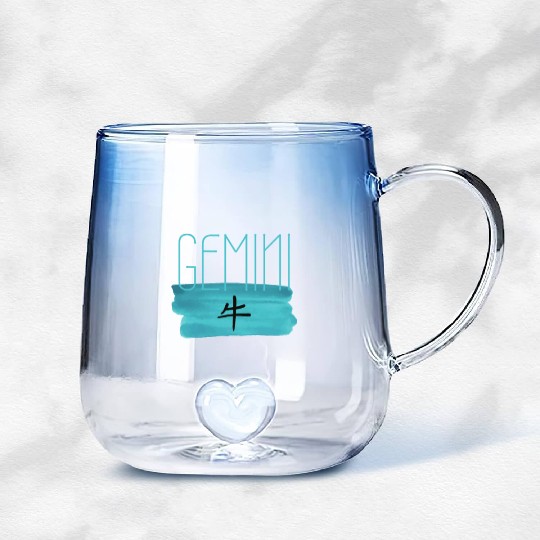 GEMINI OX AESTHETIC ZODIAC Gradient Glass Mugs