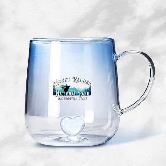 Vintage Mount Rainier National Park Washington Sou Gradient Glass Mugs