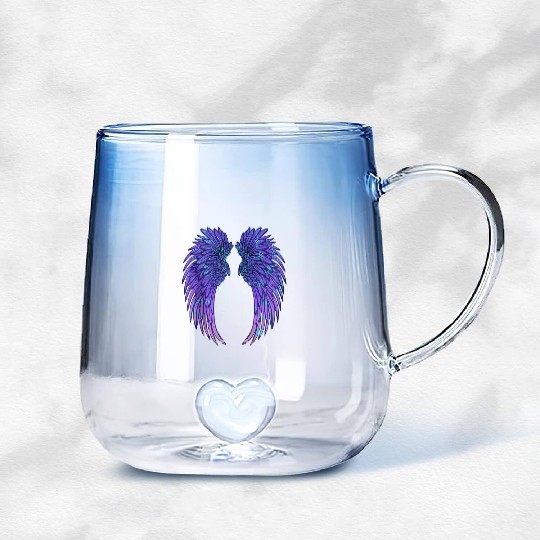 Angel Wings Eagle Wings Broken Wings Wild Wings On Gradient Glass Mugs