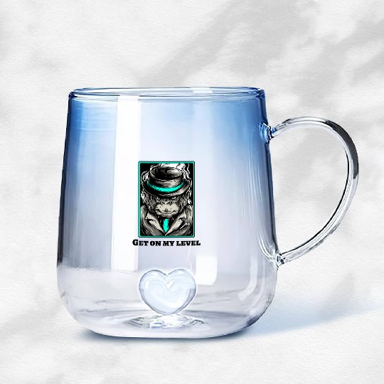 Cool chimpanzee gangster monkey Gradient Glass Mugs for