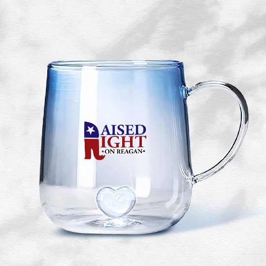 Raised Right On Reagan 80'S Nostalgia Gradient Glass Mugs