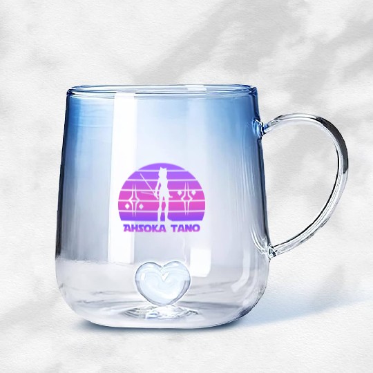 Ahsoka tano - Synthwave Gradient Glass Mugs