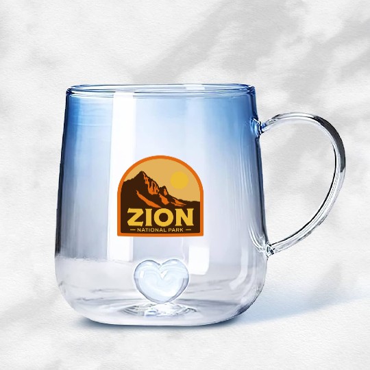 zion national park Gradient Glass Mugs