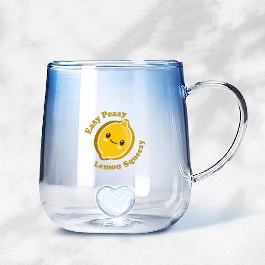 Easy Peasy Lemon Squeezy Gradient Glass Mugs