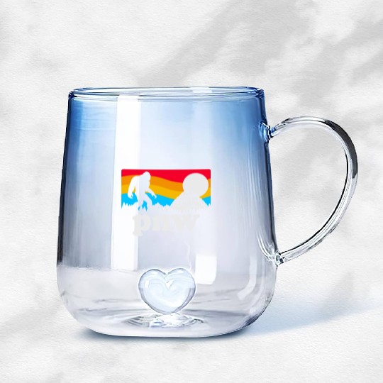 PNW Pacific Northwest Bigfoot Gradient Glass Mugs