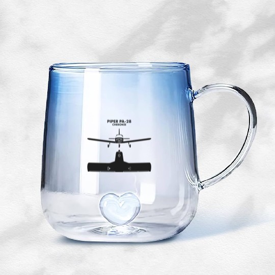 Piper PA 28 Cherokee Aircraft Gradient Glass Mugs