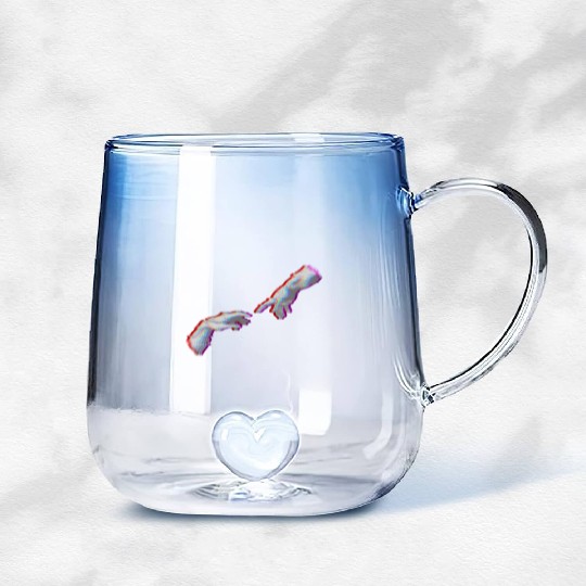 Creation of Adam Vaporwave Aesthetic Italian Art Gradient Glass Mugs