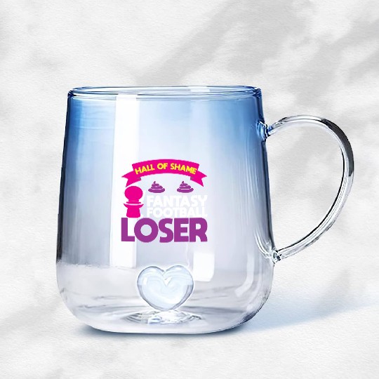 Fantasy Football Loser Poop Funny Gradient Glass Mugs