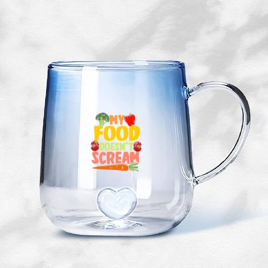 Vegan Vegetarier My Food Doesn't Scream Gradient Glass Mugs