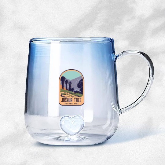 Joshua tree national park retro design Gradient Glass Mugs