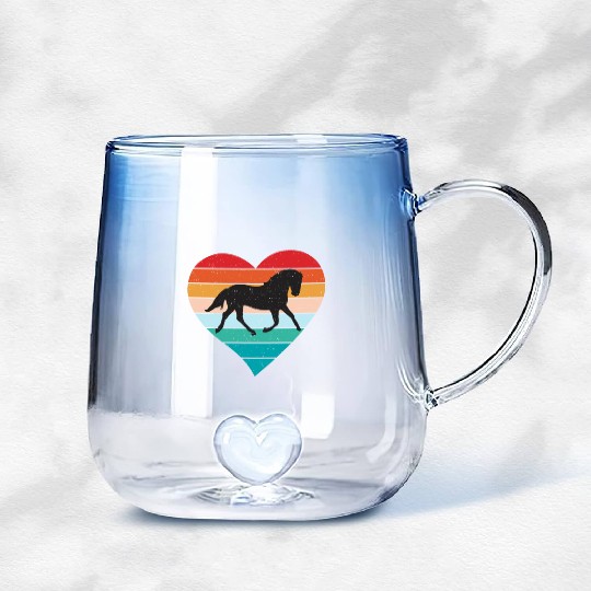Horse Lover Horse Riding Equestrian Cowpuncher Gradient Glass Mugs