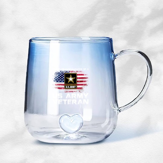 Proud Granddaughter Of A Us Army Veteran Military Gradient Glass Mugs