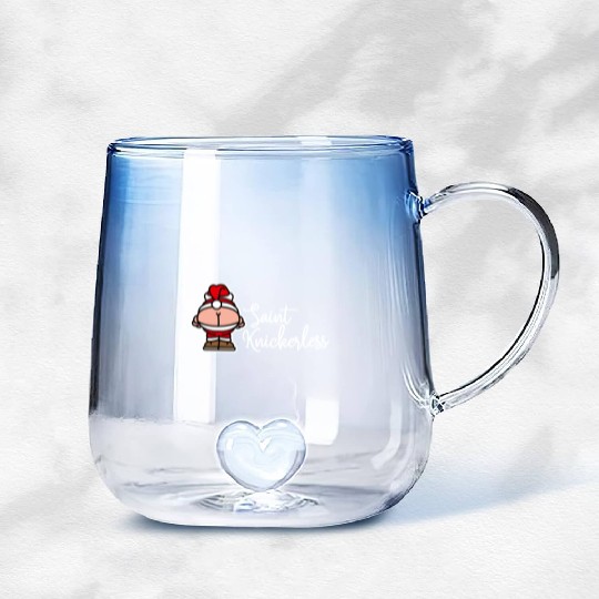 St. Knickerless funny Santa Claus Christmas puns Gradient Glass Mugs