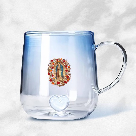 Our Lady Of Guadalupe Virgin Mary Catholic Gradient Glass Mugs