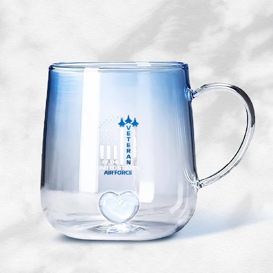 Veteran Air Force Proud Army Veterans Day Gradient Glass Mugs