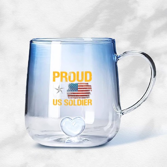 Proud Army Son Army Mom US Army Memorial Day Gradient Glass Mugs