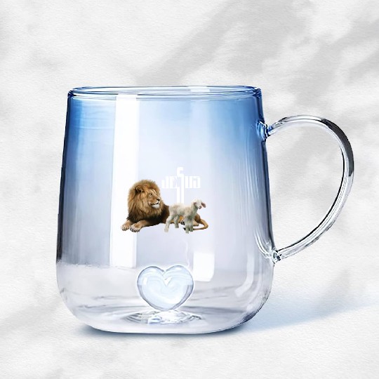 Jesus is Lion and Lamb Gradient Glass Mugs