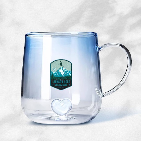 Jackson Hole Ski Badge Gradient Glass Mugs