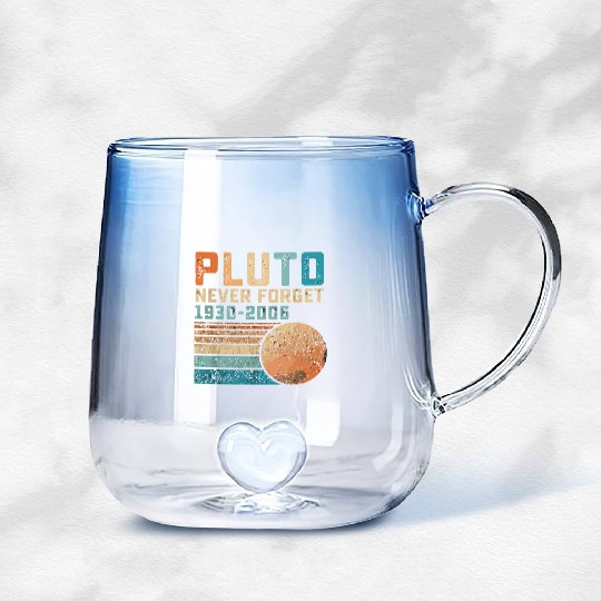 Pluto Never Forget Gradient Glass Mugs