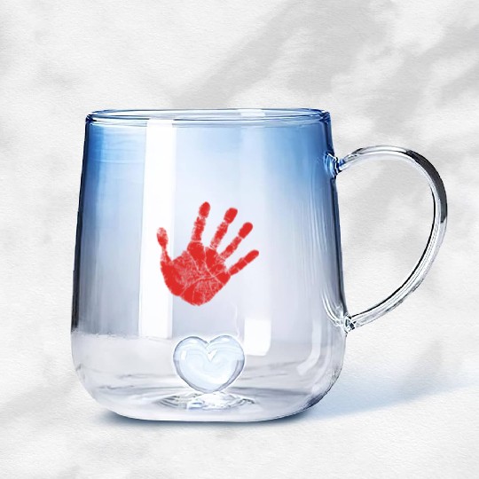 Red Hand - Supporter of MMIW Gradient Glass Mugs