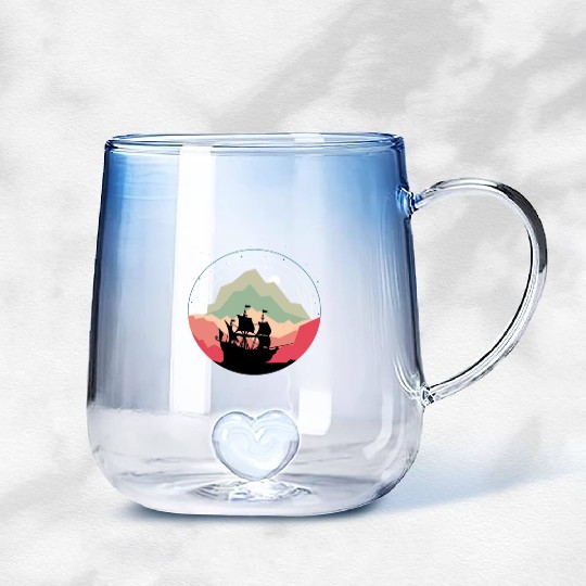 Pirate Ship Nice Pirate Ship Design Gradient Glass Mugs