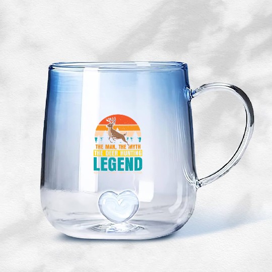 The Man, The Myth, The Deer hunting Legend Gradient Glass Mugs