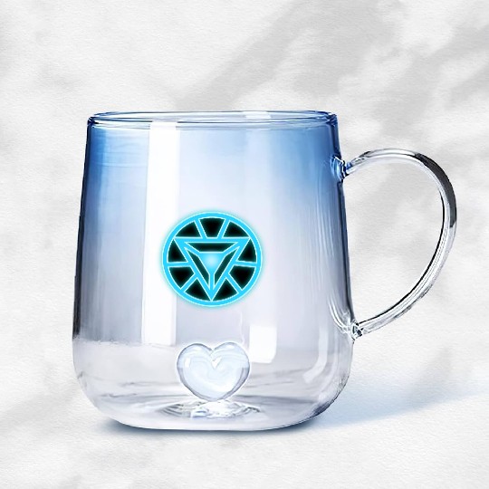 Arc Reactor Iron Man Gradient Glass Mugs