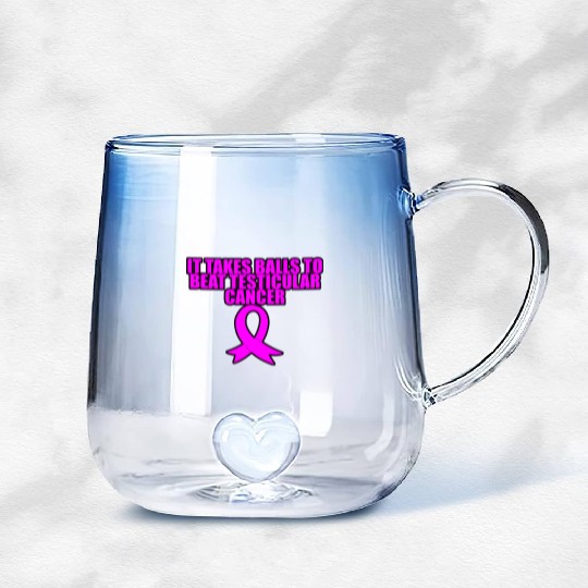It Takes Balls To Beat Testicular Cancer 3 Gradient Glass Mugs
