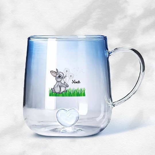 Bunny Name Gift Noah Gradient Glass Mugs