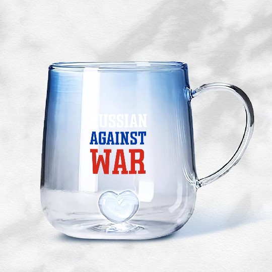 Russian against war Gradient Glass Mugs