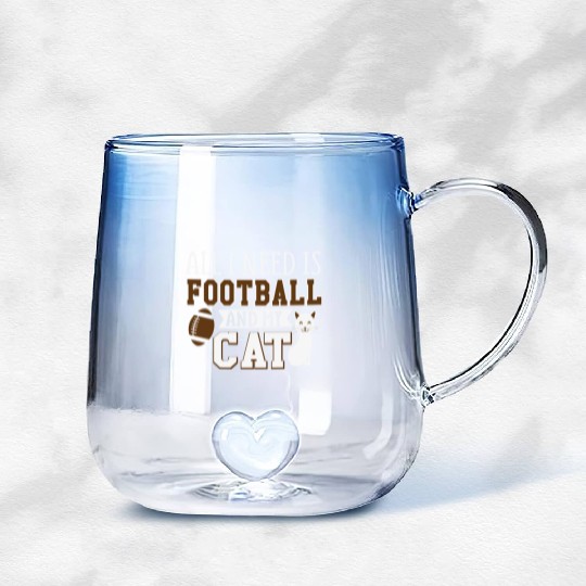 Sunday Football All I Need Is Football And My Cat Gradient Glass Mugs