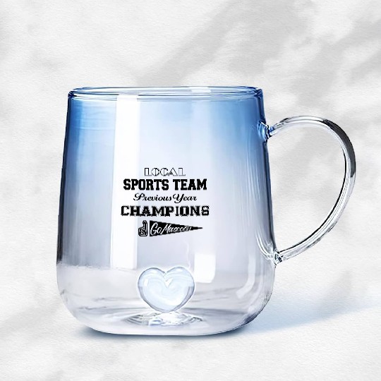 Go Local Sports Team (Black Text) Gradient Glass Mugs