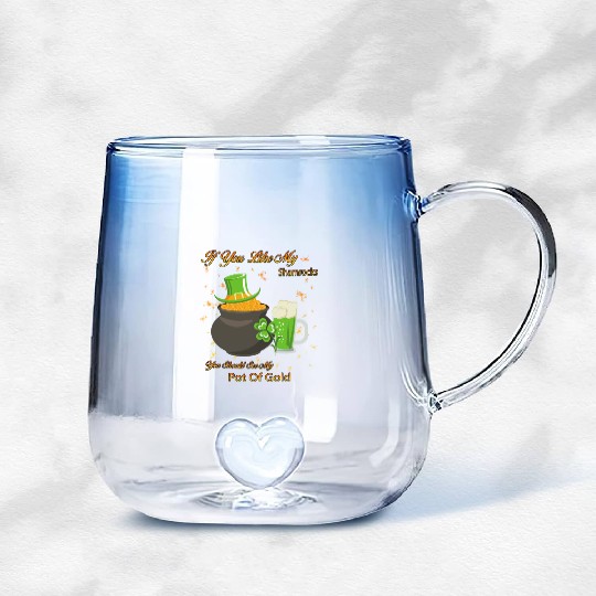 See My Pot Of Gold St Patty's Day Cute Joke Gradient Glass Mugs